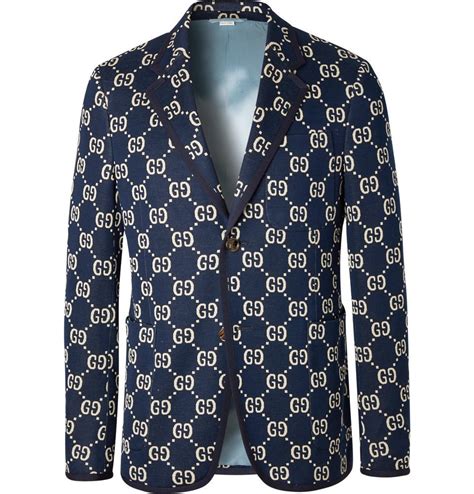 gucci blazer blue navy|GUCCI Navy velvet blazer .